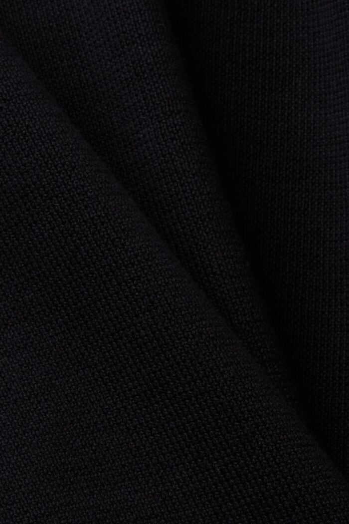 Strikjakke med lynlås, 100 % bomuld, BLACK, detail image number 5