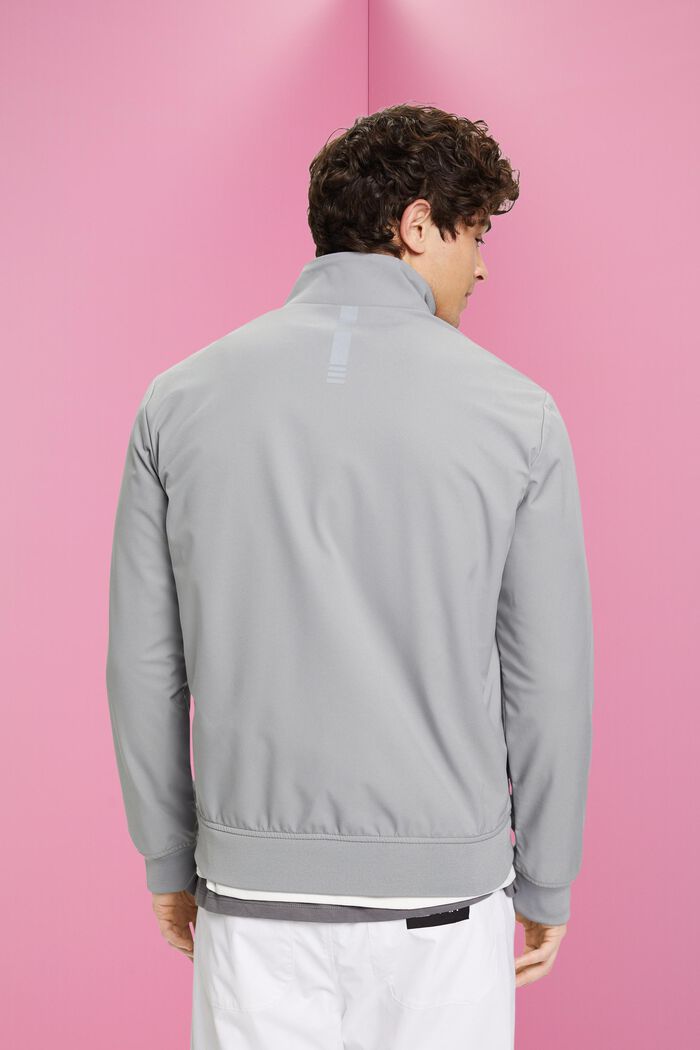 Softshell jakke med sildebensmønster, MEDIUM GREY, detail image number 3