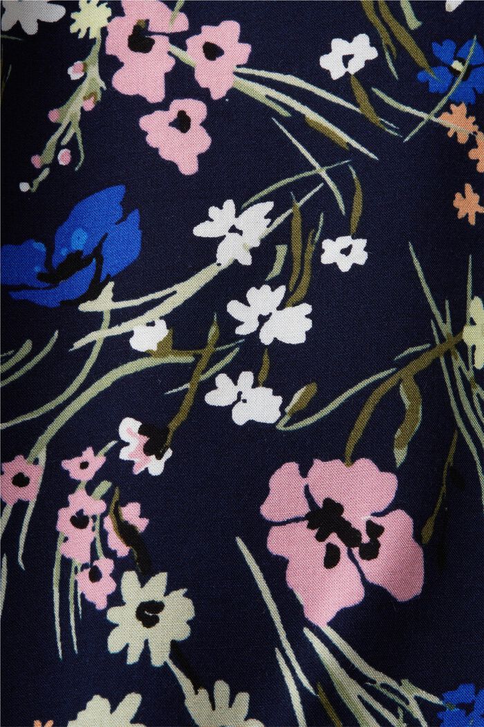 Blomstret bluse med halsslids, NAVY, detail image number 5