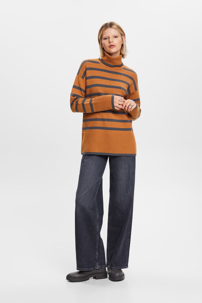 Sweater med rullekrave, CARAMEL, detail image number 0
