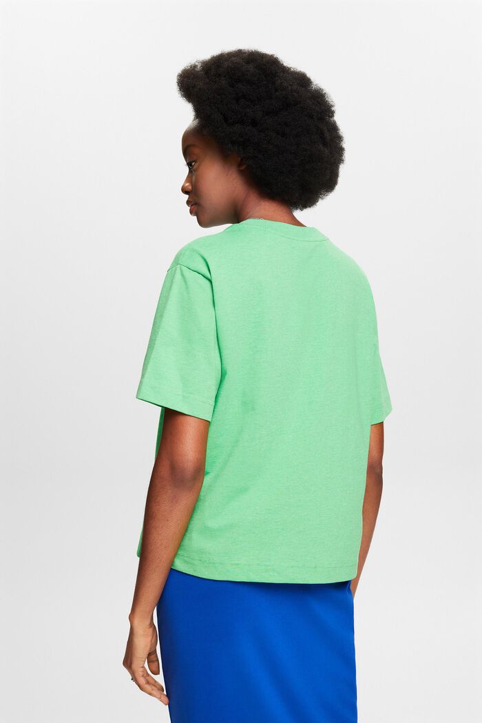 Melange-T-shirt med rund hals, CITRUS GREEN, detail image number 2