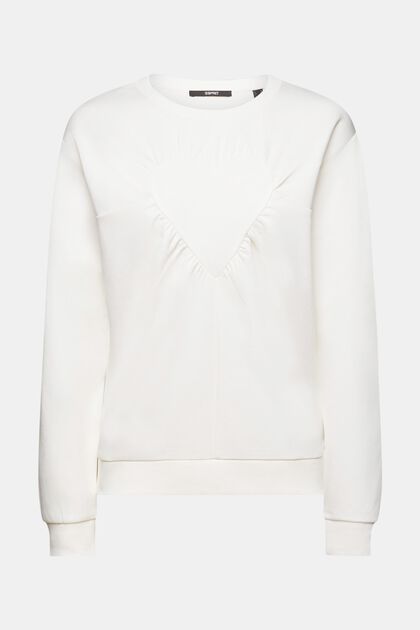 Sweatshirt med hjerteapplikation, OFF WHITE, overview