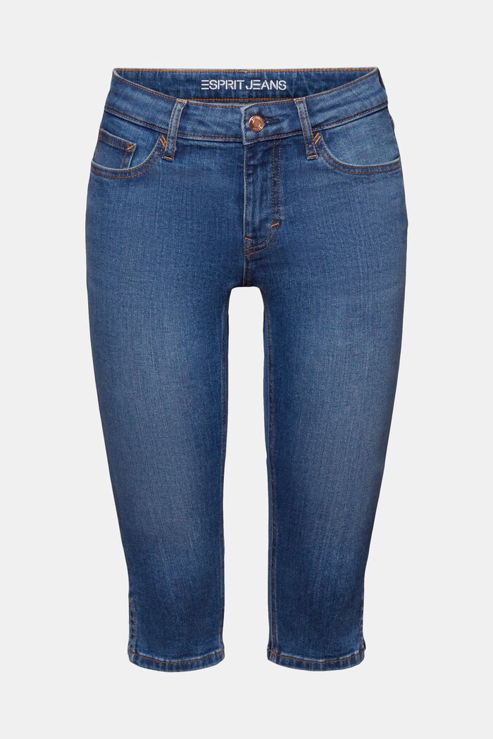 Mellemlange capri-jeans, BLUE MEDIUM WASHED, detail image number 7