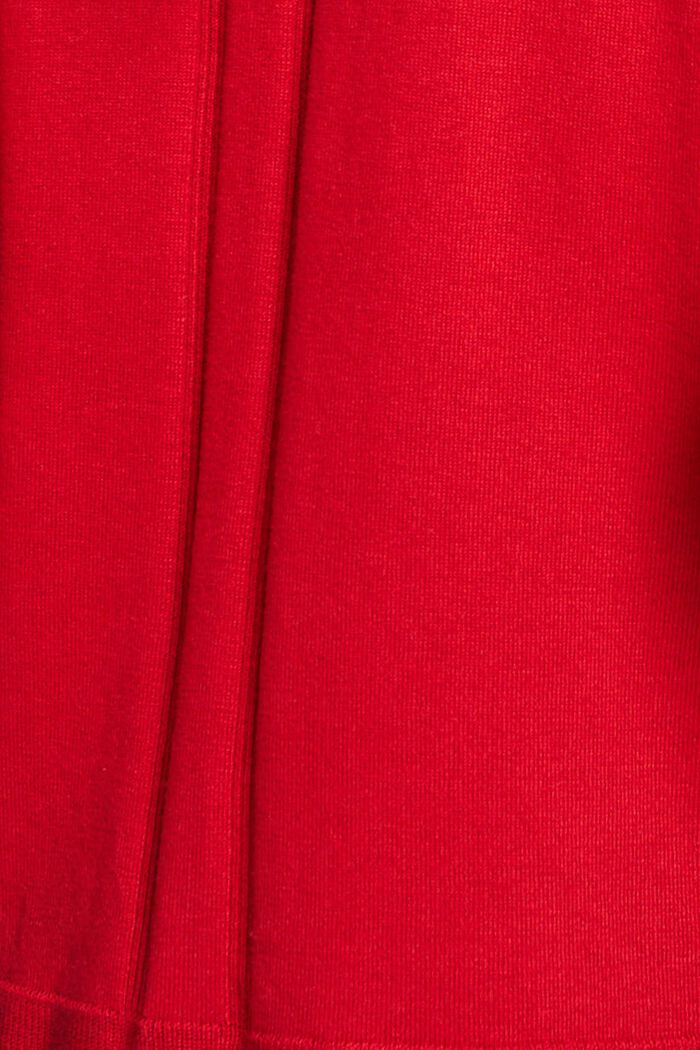 Cardigan med V-hals, DARK RED, detail image number 4