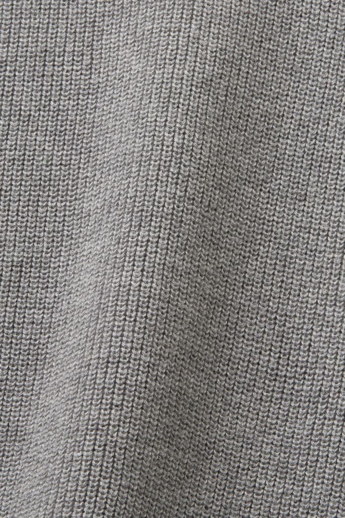 Rullekravesweater i ribstrik med flagermusærmer, MEDIUM GREY, detail image number 4