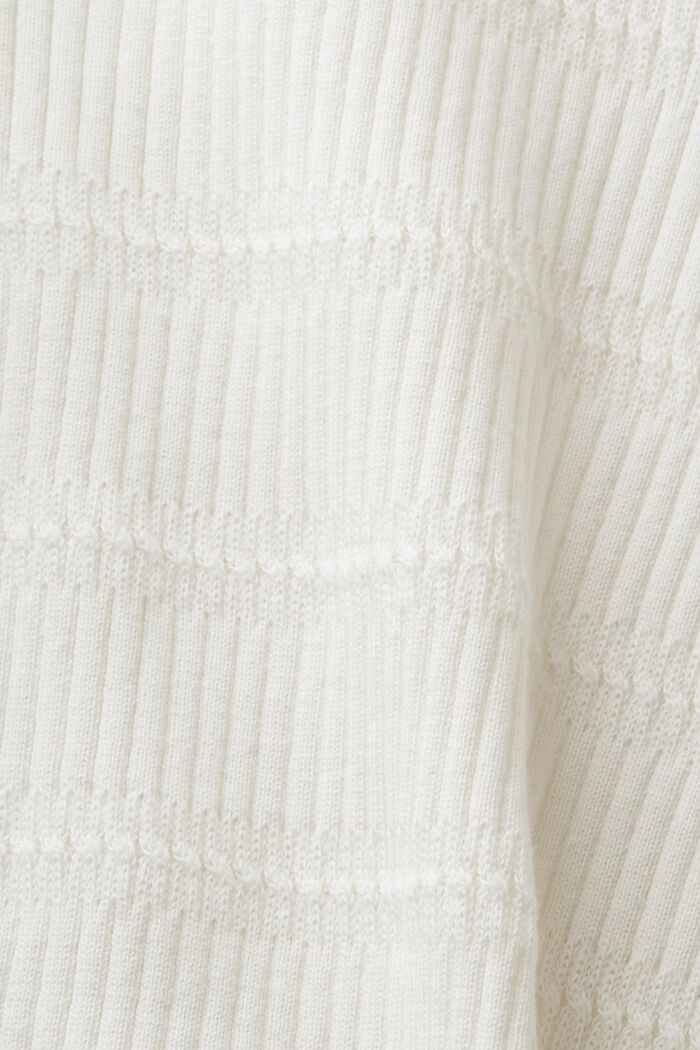 Strikket sweater med korte ærmer, OFF WHITE, detail image number 6
