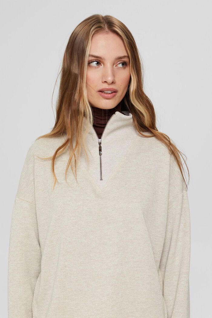 Sweatshirt med lynlås og glitter