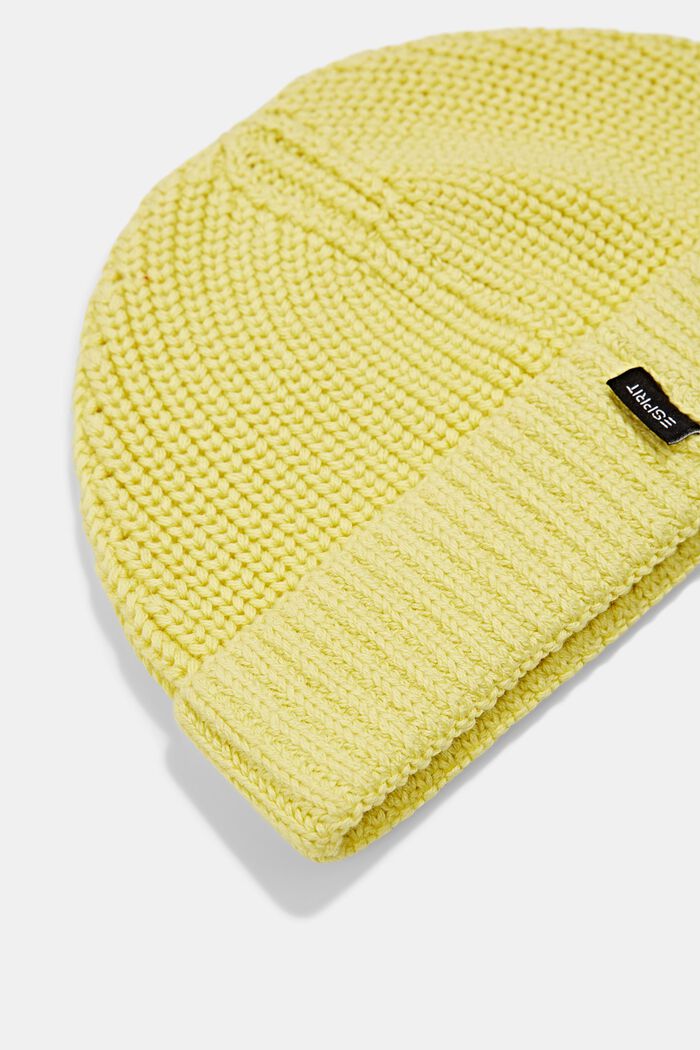 Kort beanie i bomuld, YELLOW, detail image number 1