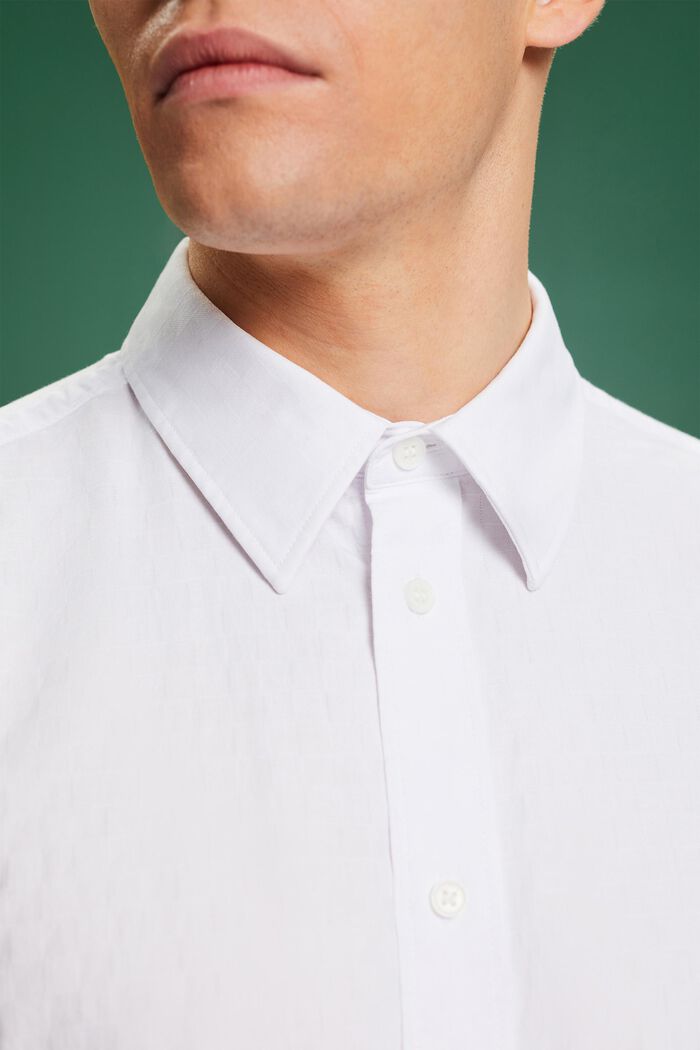 Jacquard-skjorte i bomuld, WHITE, detail image number 2