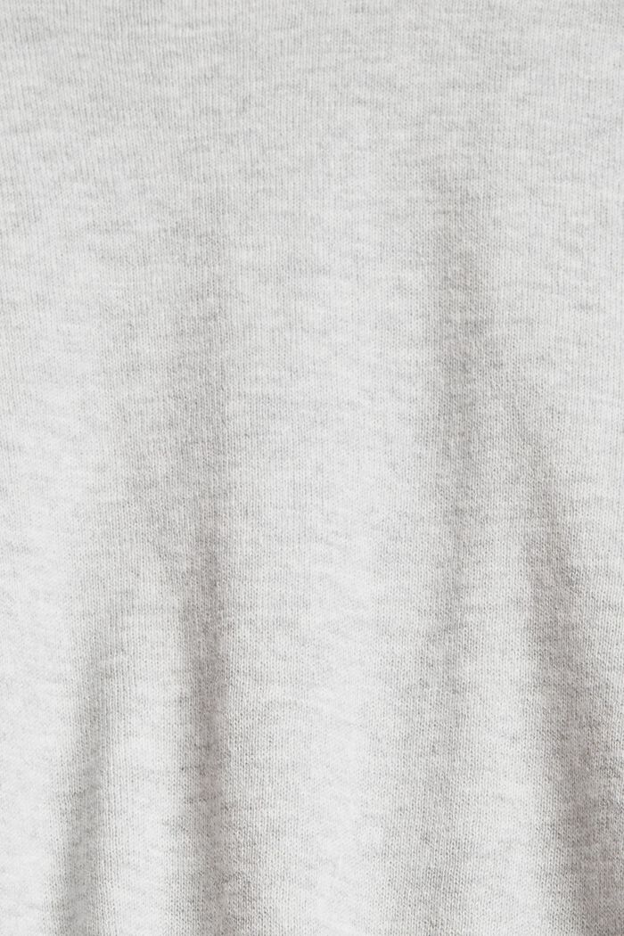 Striksweater af bomuld, LIGHT GREY, detail image number 1