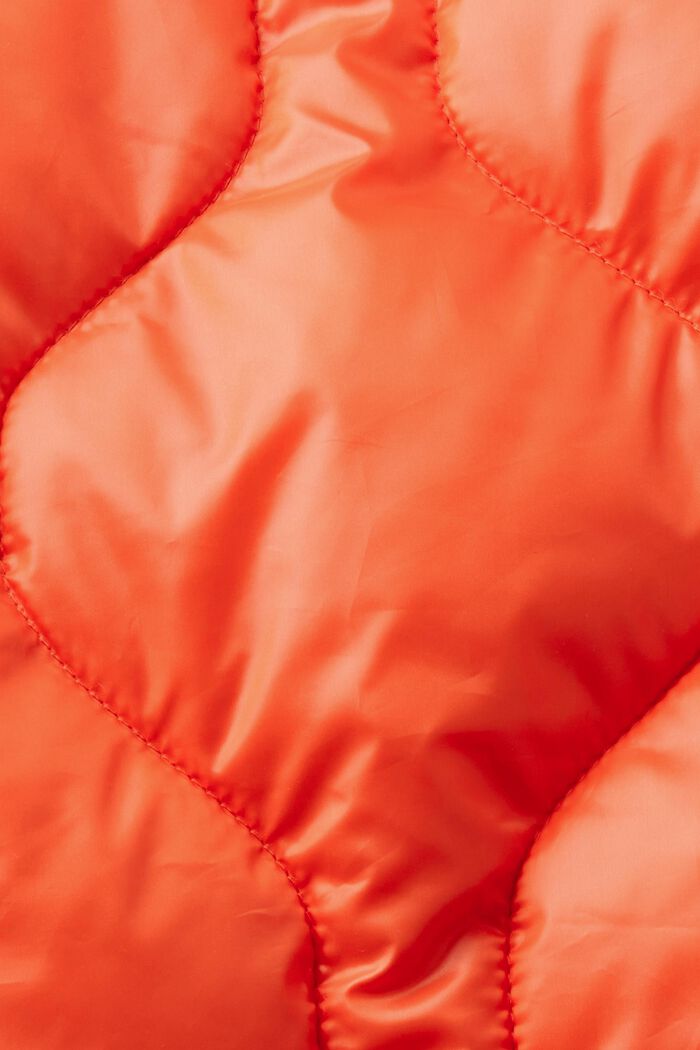 Quiltet pufferjakke med hætte, ORANGE RED, detail image number 5