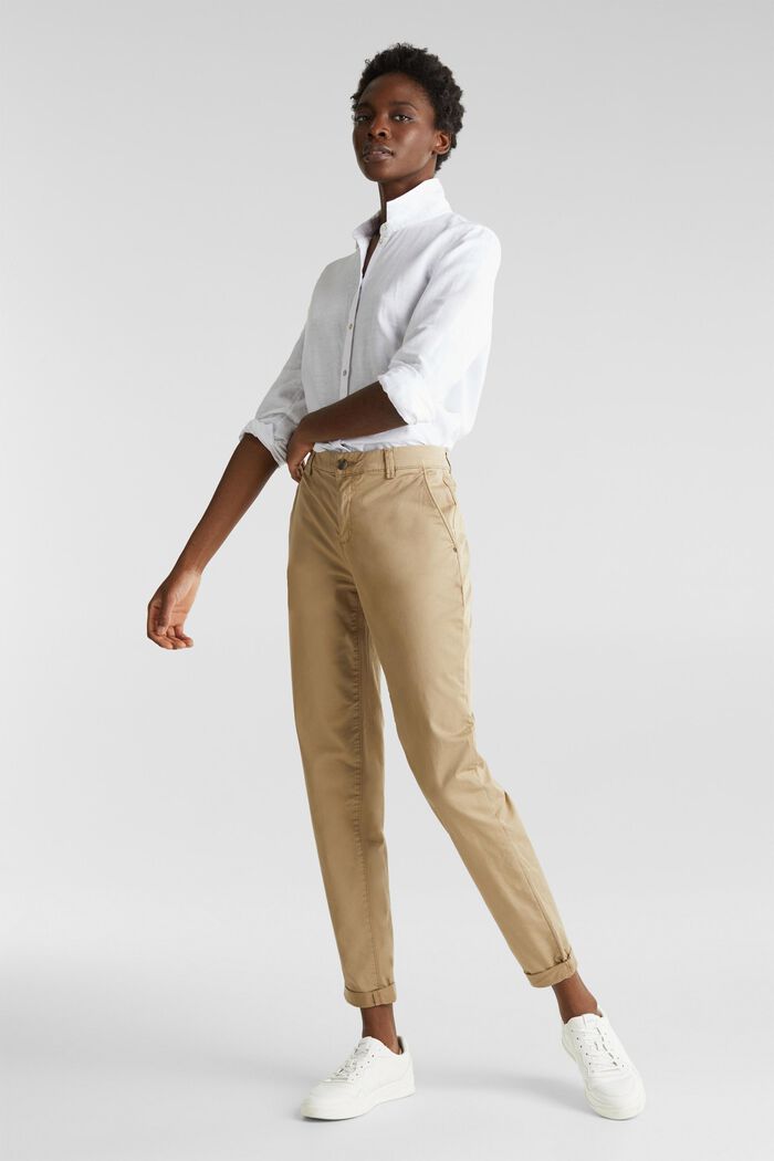 Stretch-chinos med lycra xtra life™, BEIGE, overview