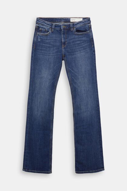 Superstretch-jeans med økologisk bomuld, BLUE DARK WASHED, overview