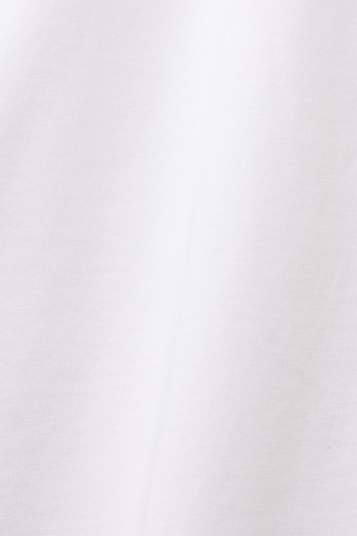 Jersey-T-shirt med print på brystet, 100 % bomuld, WHITE, detail image number 5