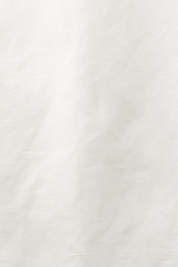 Beskåret skjortebluse, hørblanding, WHITE, detail image number 4