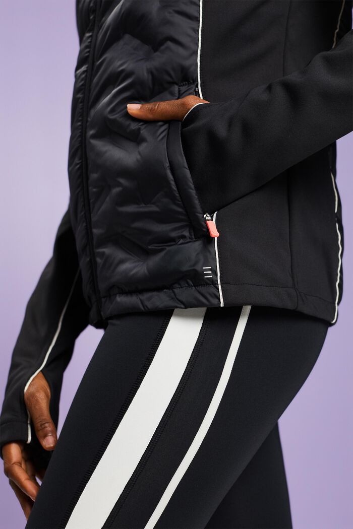 Active polstret jakke med hætte, BLACK, detail image number 2