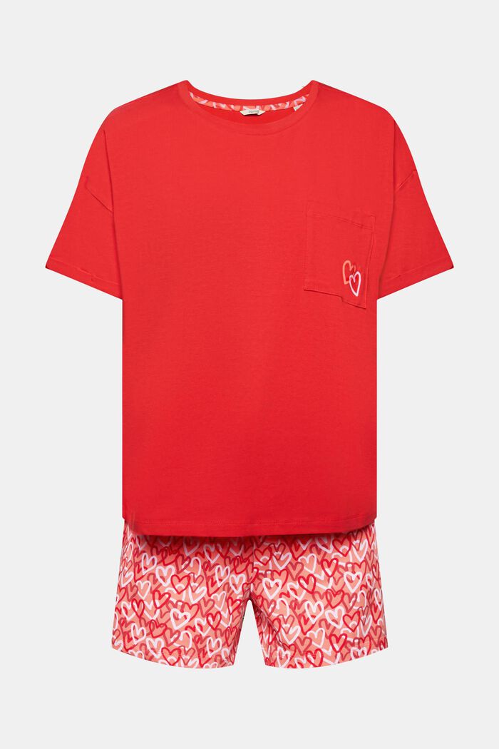 Pyjamassæt med hjerteprint, RED, detail image number 5
