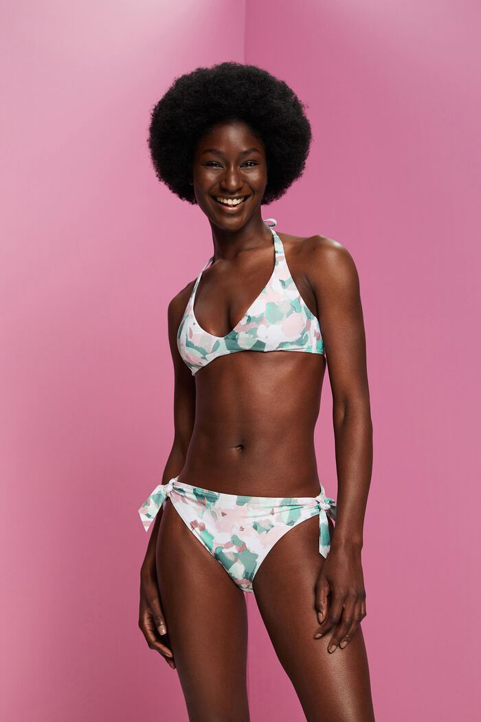 Genanvendt: polstret halterneck-bikinitop, KHAKI GREEN, detail image number 0