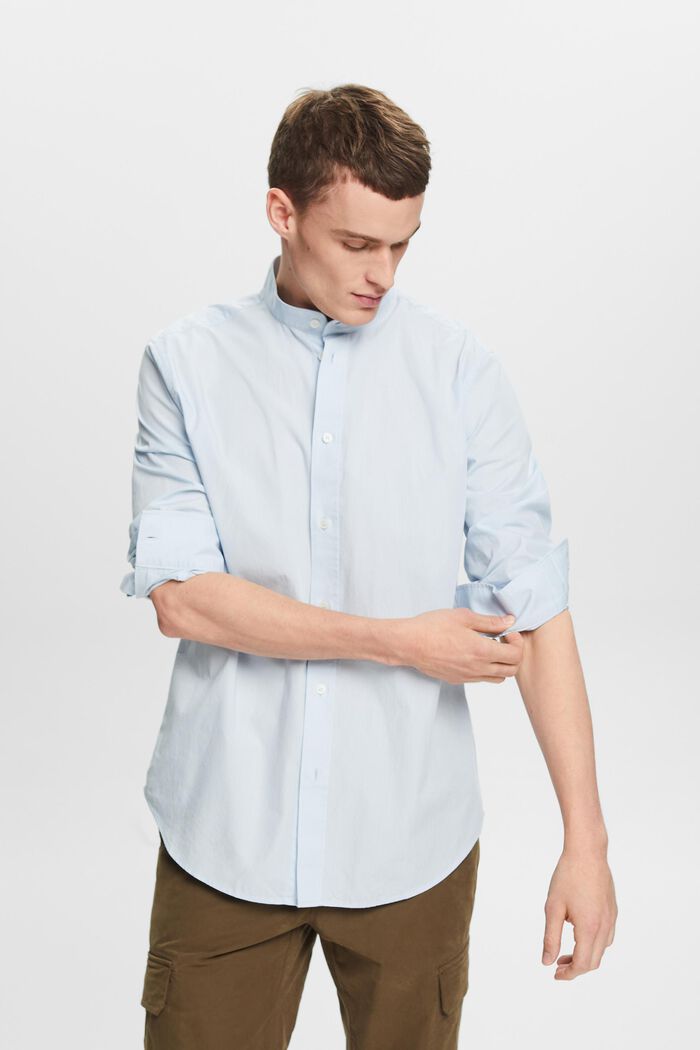 Skjorte med standkrave, LIGHT BLUE, detail image number 0