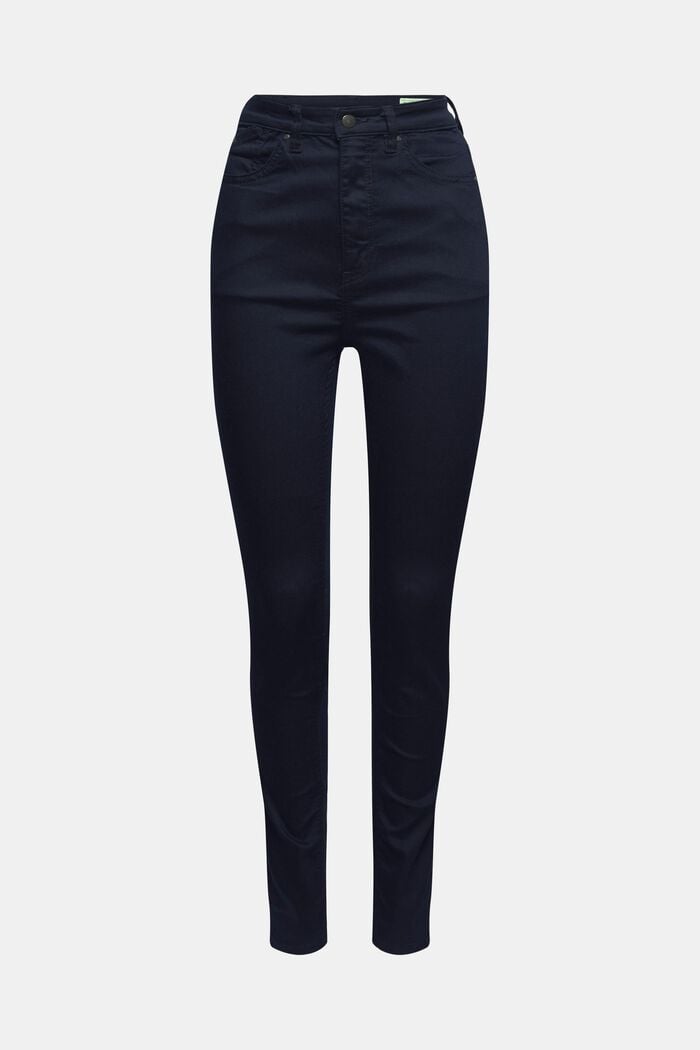 Jeans med høj talje, økologisk bomuldsblanding, BLUE RINSE, detail image number 7