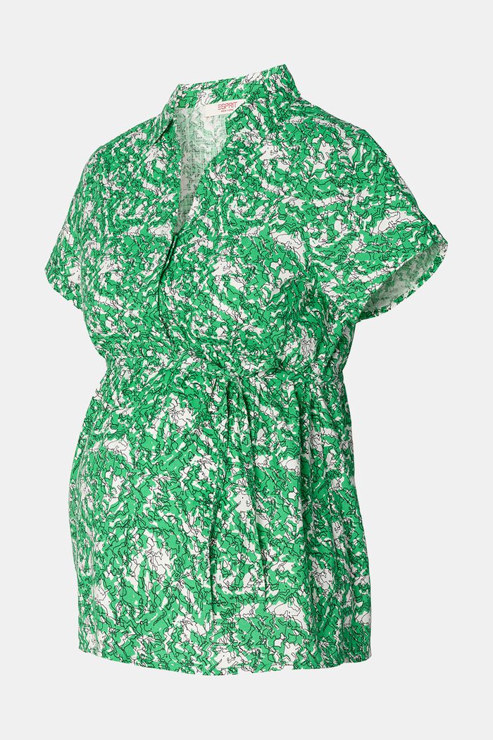 MATERINITY Bluse med print, BRIGHT GREEN, detail image number 4