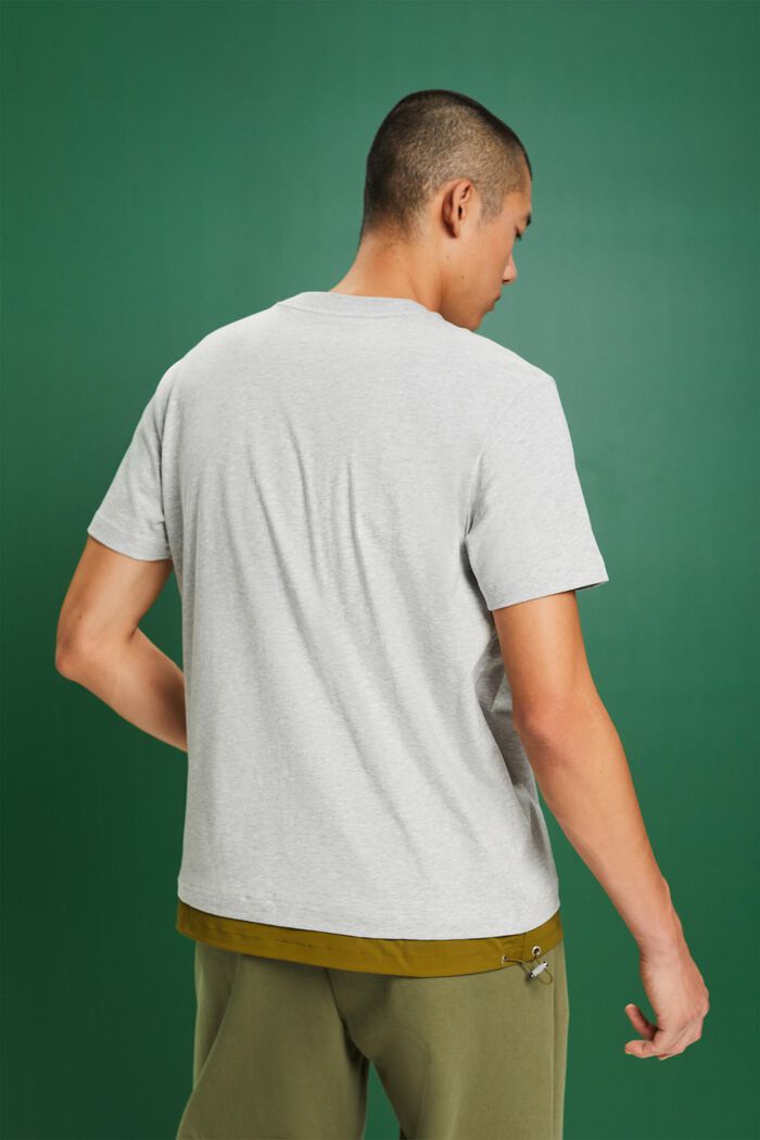 T-shirt i bomuldsjersey med snøre, LIGHT GREY, detail image number 4