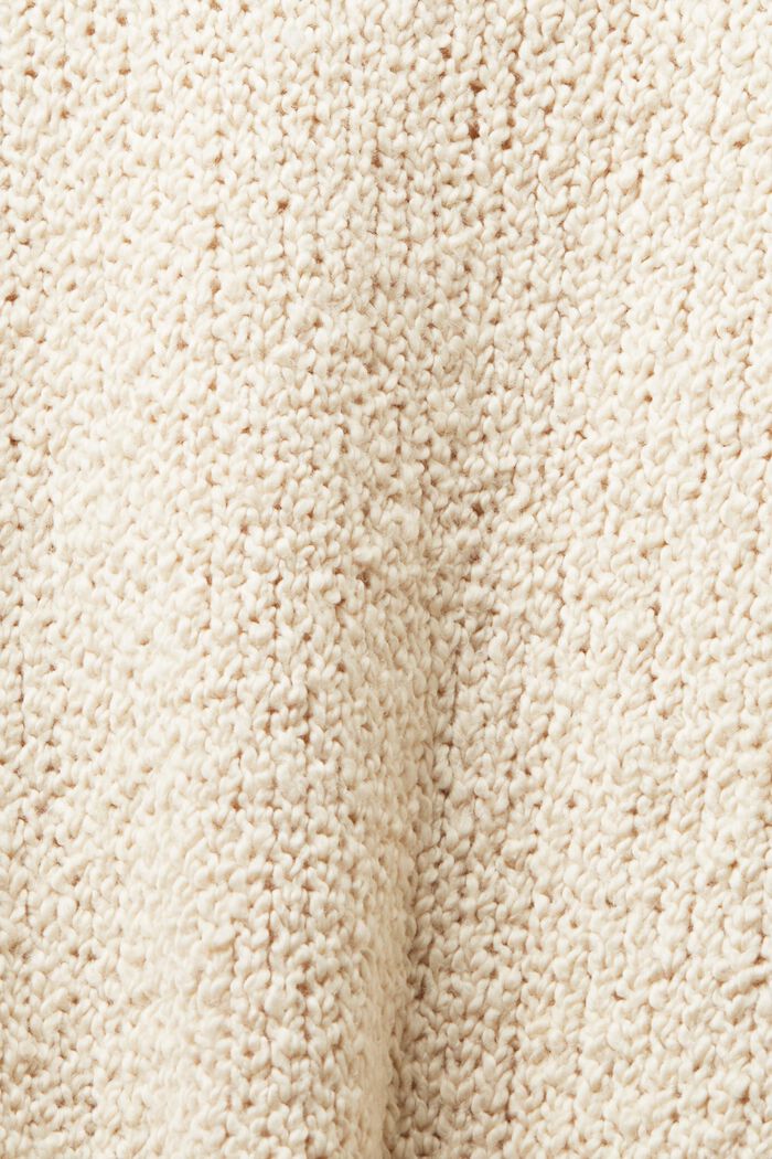Bouclé-sweater med V-hals, CREAM BEIGE, detail image number 4