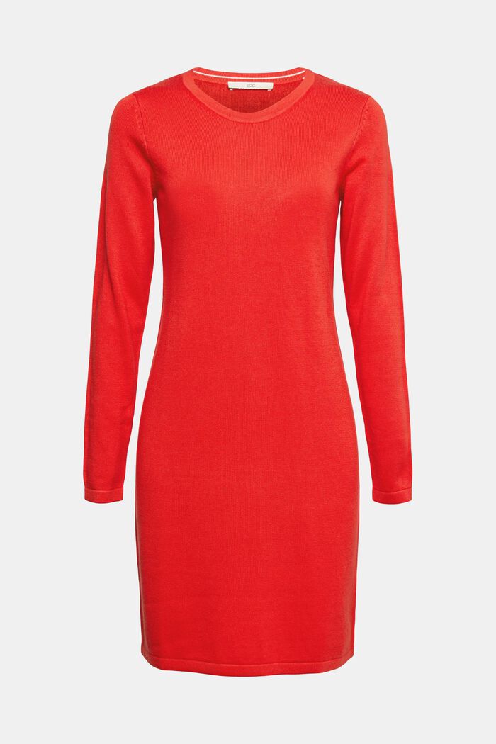 Midi-kjole i strik, ORANGE RED, detail image number 5