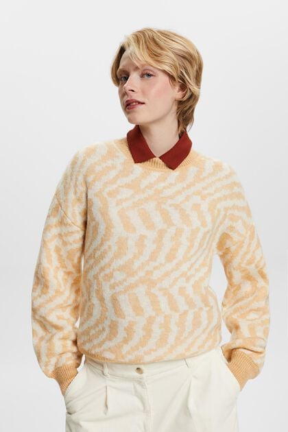 Sweater i uld-/mohairmiks