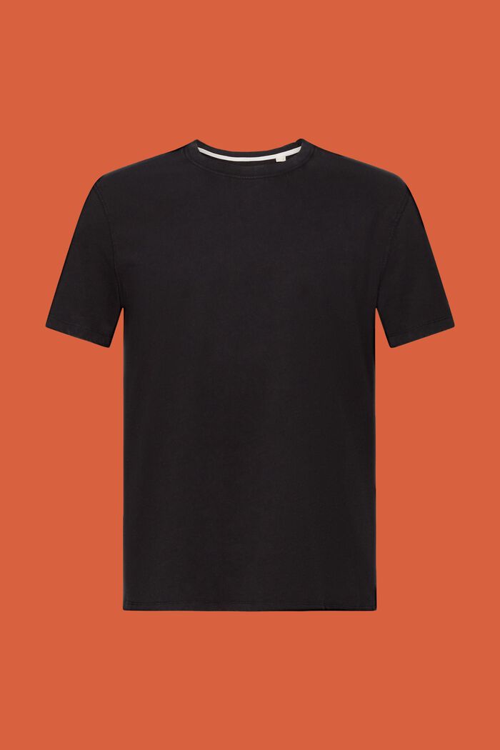 Garment-dyed T-shirt i jersey, 100 % bomuld, BLACK, detail image number 6