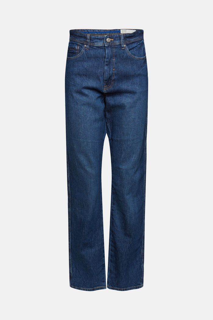 Jeans med lige ben, BLUE DARK WASHED, detail image number 6