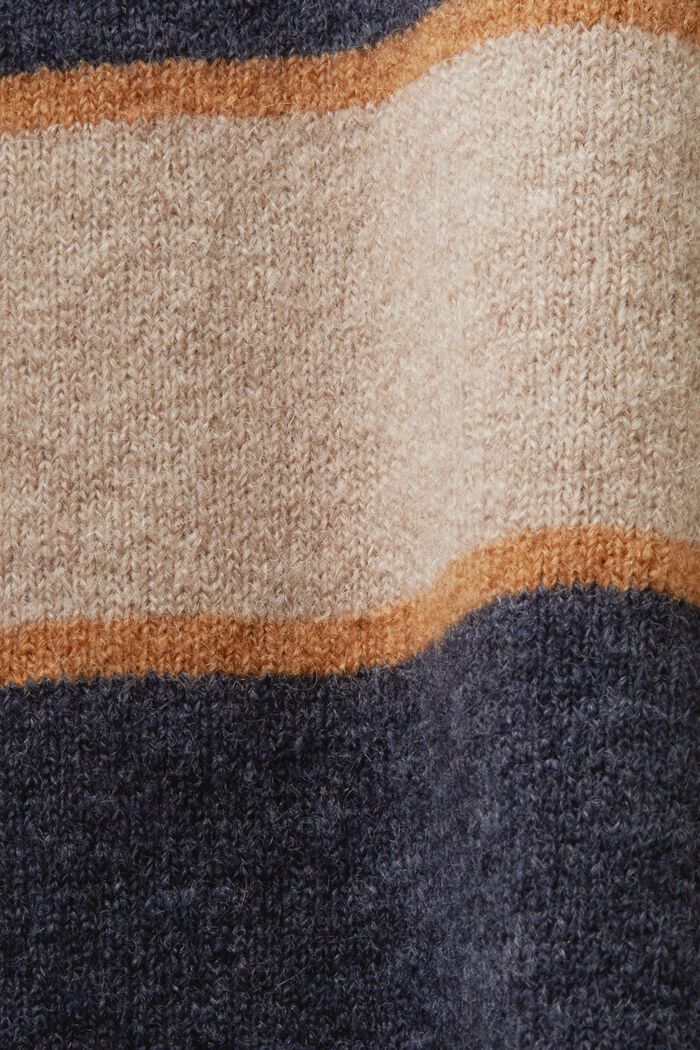 Stribet pullover i uldmiks, NAVY, detail image number 6