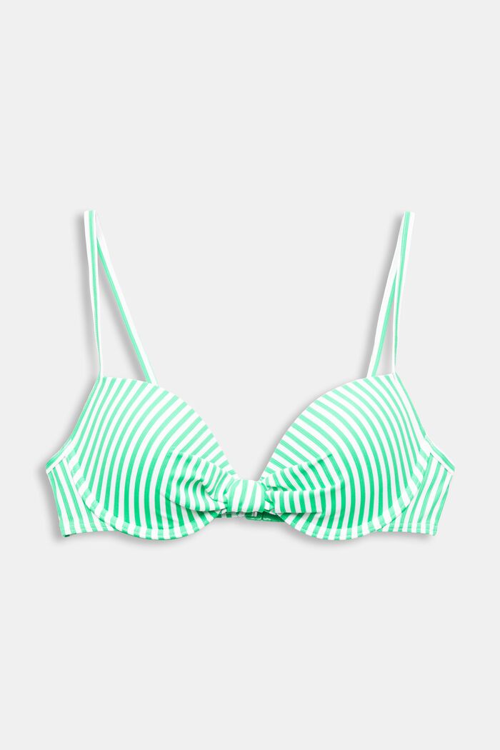 Stribet bikinitop med polstring, GREEN, detail image number 5