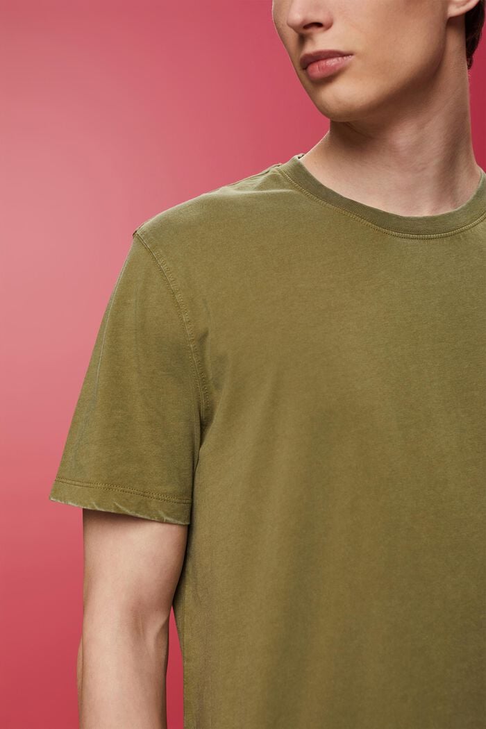 Garment-dyed T-shirt i jersey, 100 % bomuld, OLIVE, detail image number 2