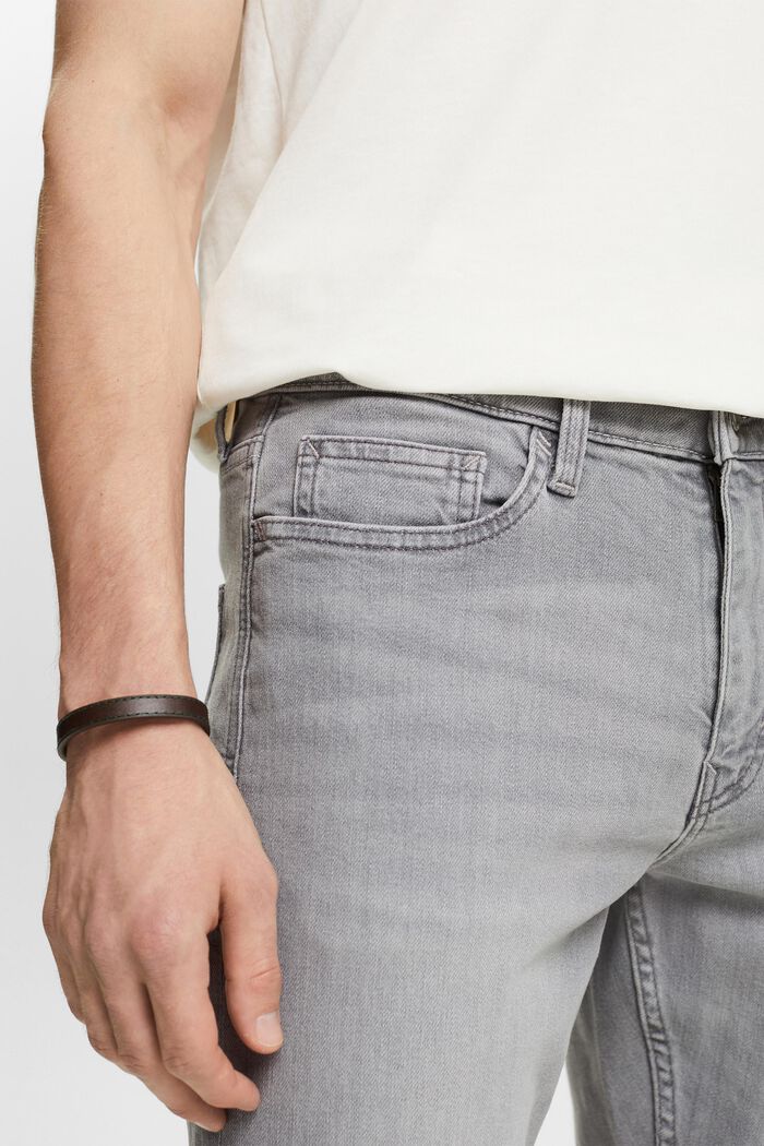Slim jeans med mellemhøj talje, GREY LIGHT WASHED, detail image number 4