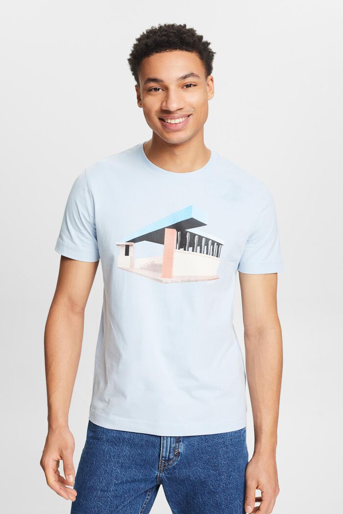 T-shirt med grafisk print, LIGHT BLUE, detail image number 0