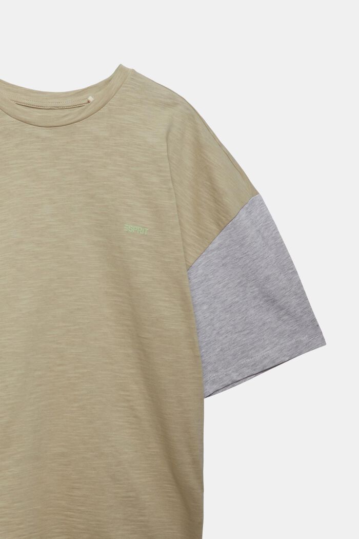 Tofarvet slub-T-shirt, DUSTY GREEN, detail image number 1