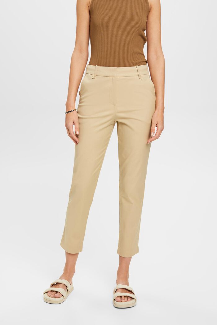 Slim fit-bukser med høj talje, SAND, detail image number 0