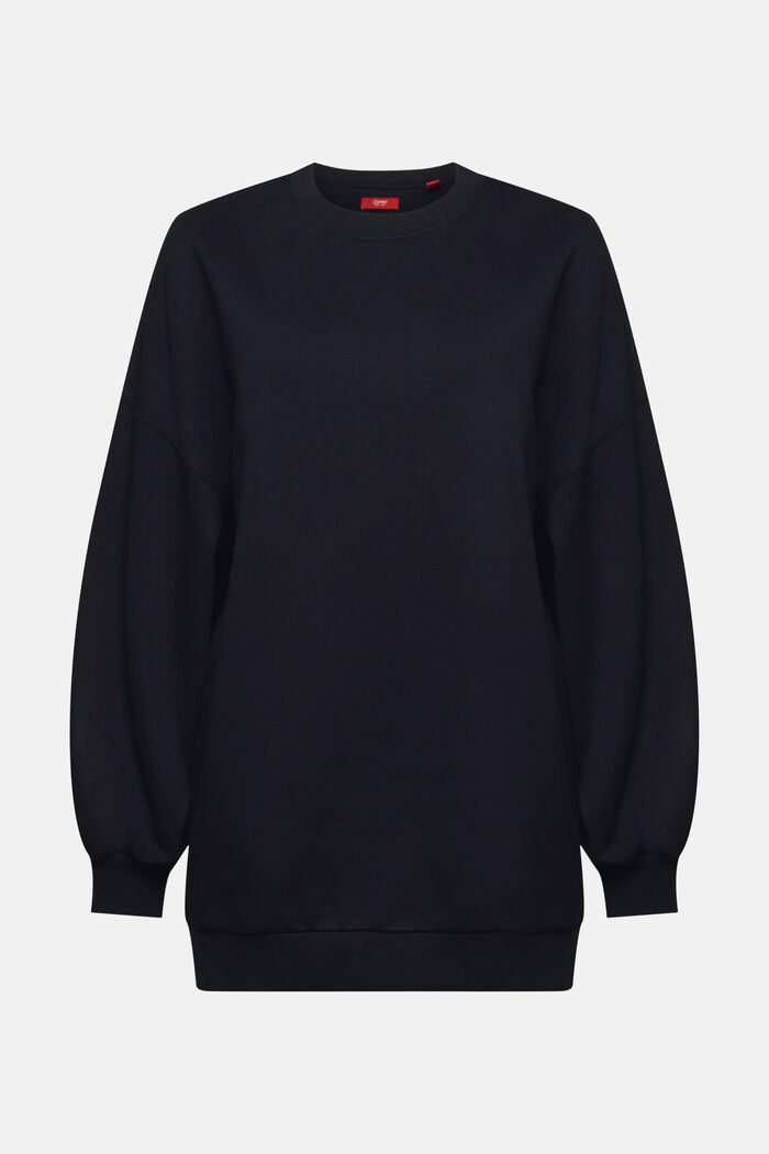 Sweatshirt i fleece med rund hals, BLACK, detail image number 6