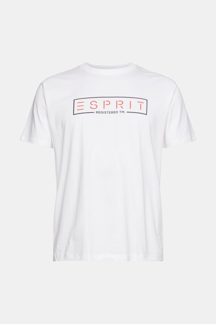 Jersey-T-shirt med logo, 100% bomuld, WHITE, detail image number 5