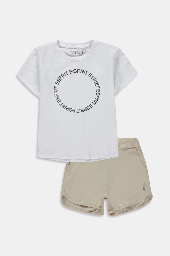 Blandet sæt: T-shirt og shorts, WHITE, detail image number 0