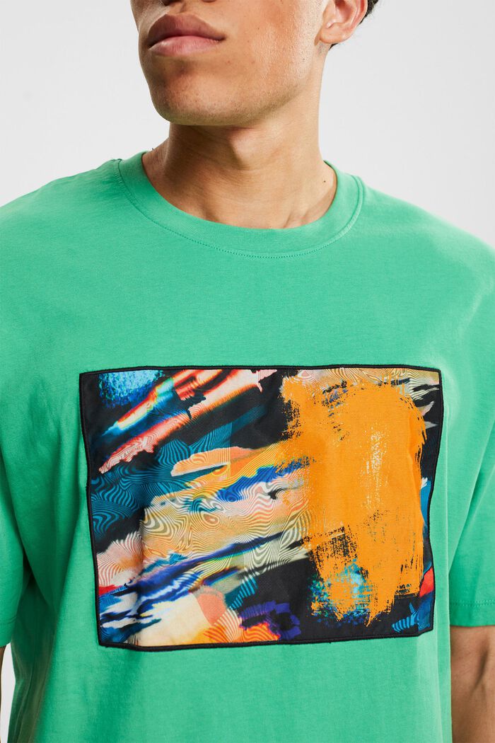 Jersey-T-shirt med stort rygmærke, GREEN, detail image number 2