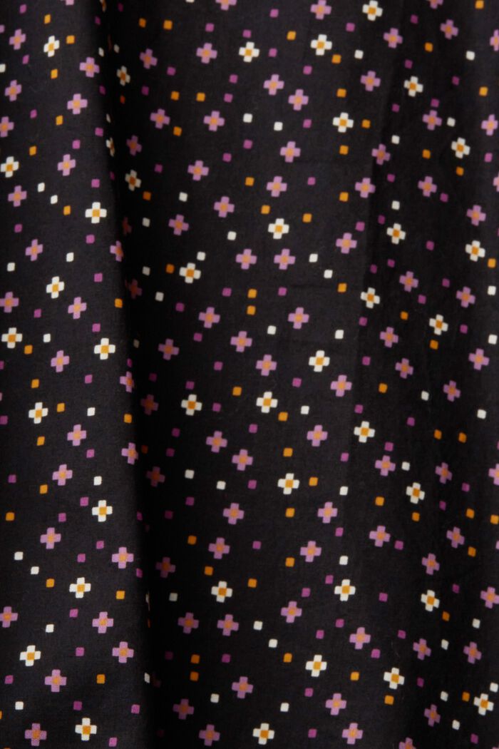 Mønstret bluse, økologisk bomuld, BLACK, detail image number 1