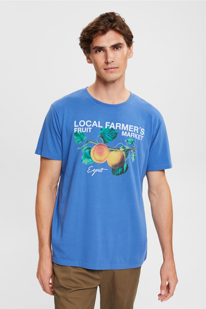 T-shirt med print, BLUE, overview