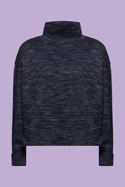 Sweatshirt i bomuldsmiks med høj krave