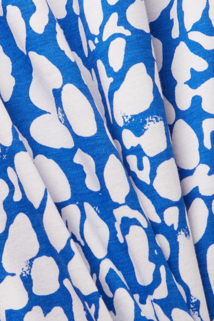 Mønstret midikjole i jersey, 100 % bomuld, BRIGHT BLUE, detail image number 5