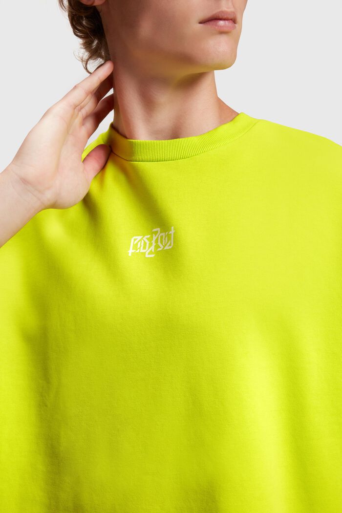 Relaxed Fit sweatshirt med neonprint, LIME YELLOW, detail image number 2