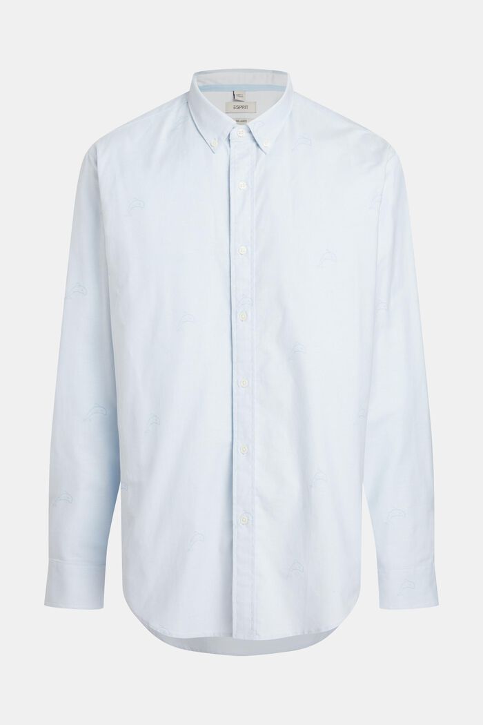 Oxfordskjorte i relaxed fit med alloverprint, LIGHT BLUE, detail image number 5