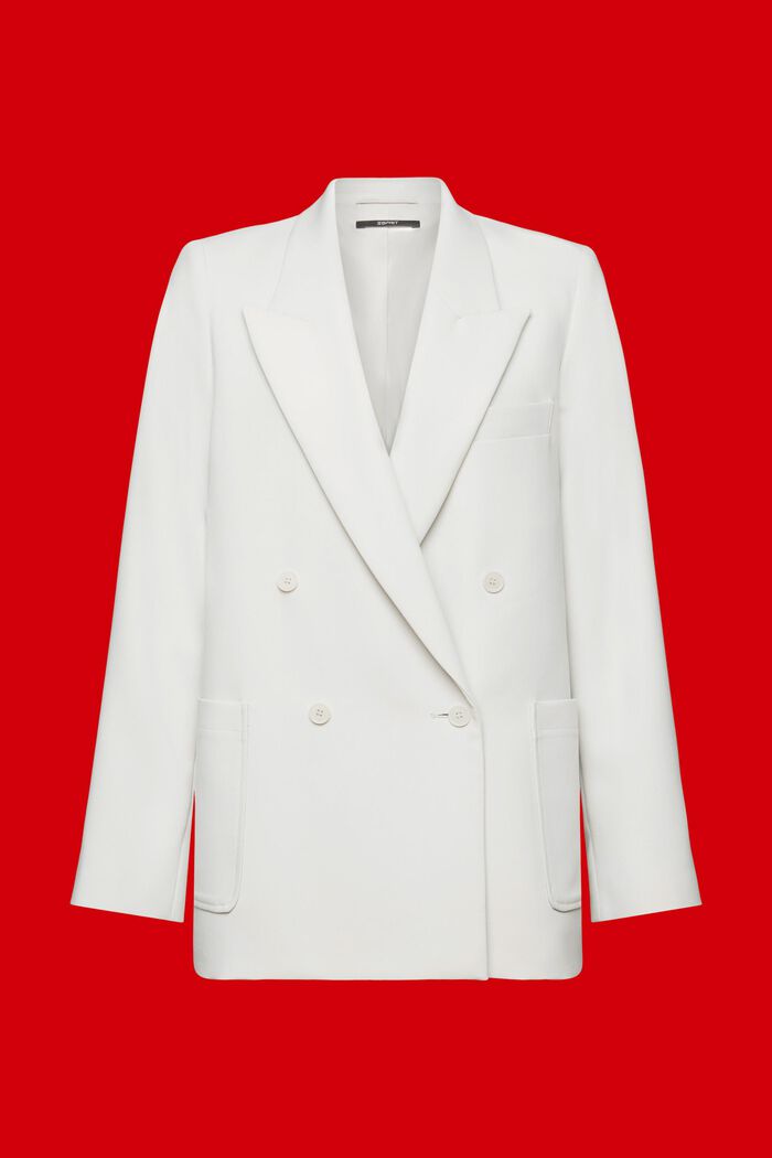 Dobbeltradet blazer i crepe, PASTEL GREY, detail image number 7