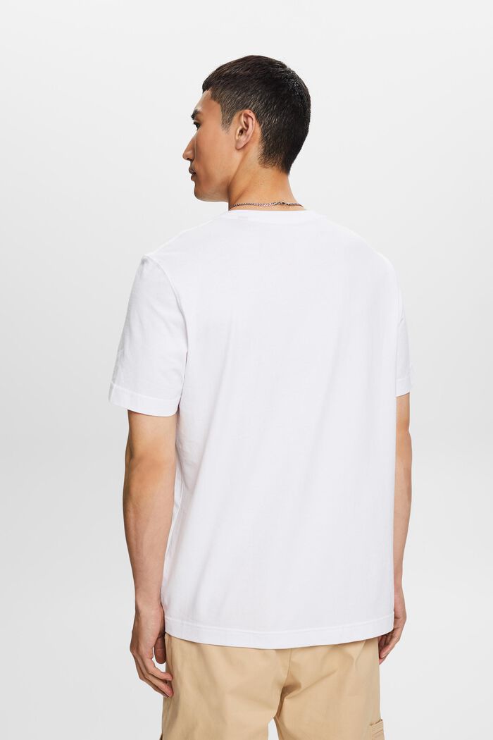 T-shirt i økologisk bomuld med print, WHITE, detail image number 4